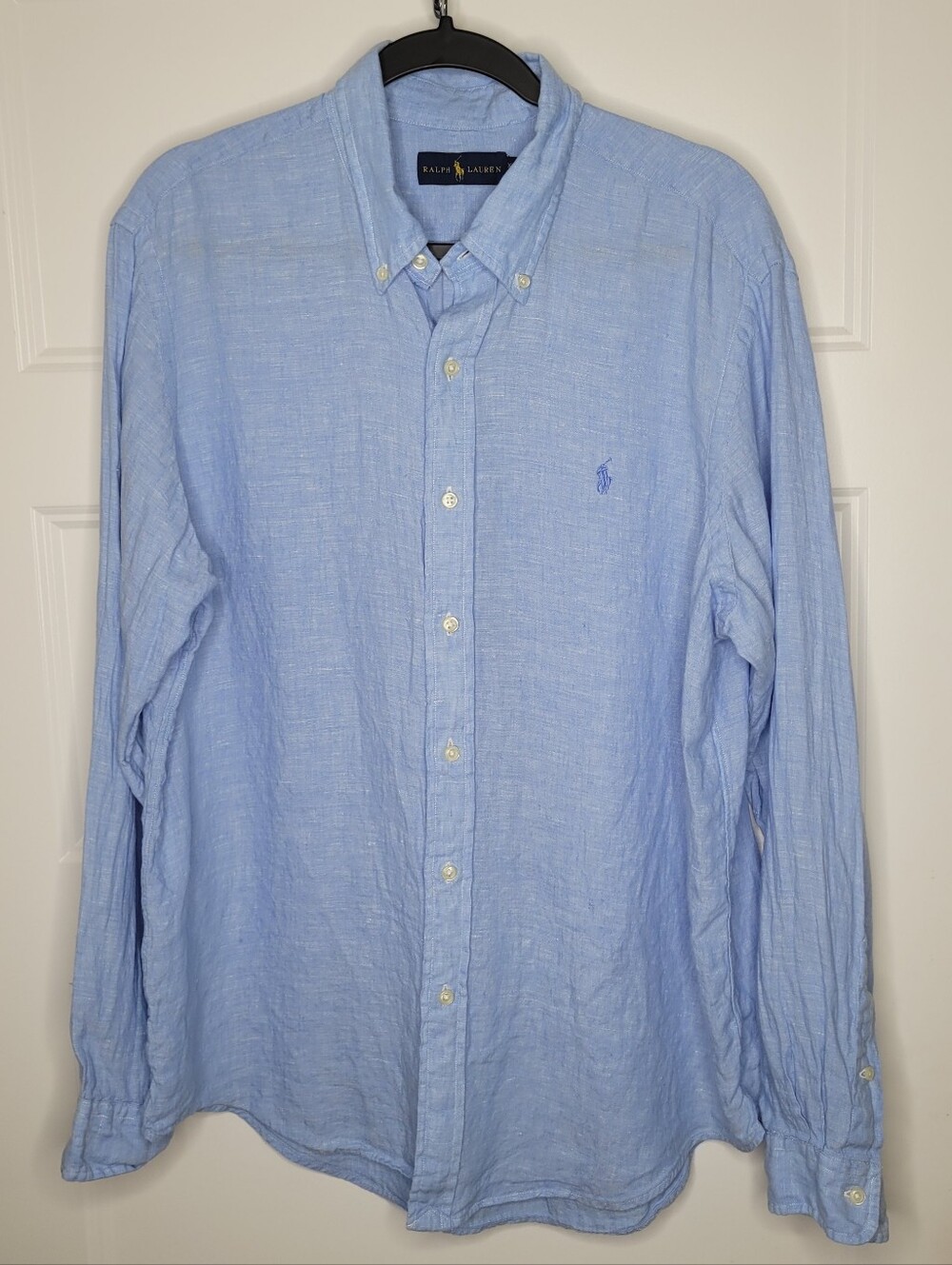 Ralph Lauren Linen Button Down Dress Shirt Size XL
